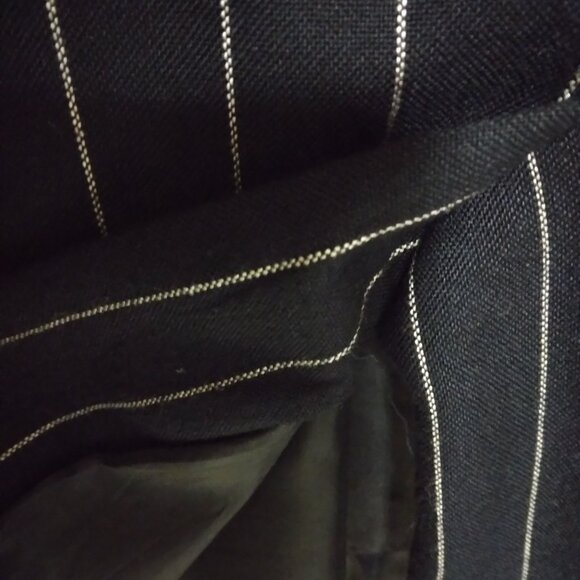 Saville (classic/vintage) Petite Pinstripe Ladies Suit, Navy Blue, 6P - Picture 9 of 10
